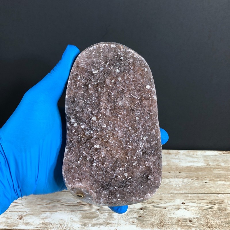2.02lbs  Amethyst w Calcite Crystal Cluster Mineral Specimen Freeform KGD-5
