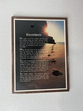 Footprints In The Sand Wall Plaque MCM Religious