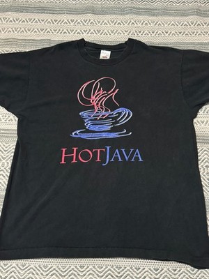 Vintage 90s hot java computer programming parody coffee single stitch t shirt XL