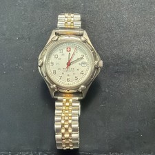 Wenger  Design Watch Women 29mm White Dial Steel Date Round New Battery