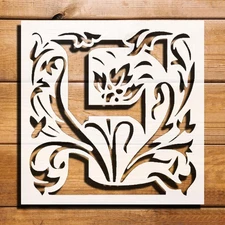 Initial E Letter Wall Art Reusable Stencil for DIY Crafts 5.5" - StencilAir