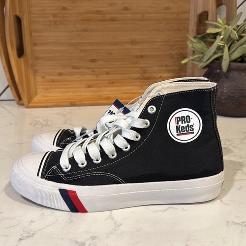 PRO-Keds Royal Hi Black size 8.5 retro basketball sneakers high top casual - Picture 2 of 8