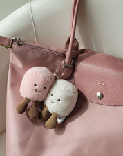NWT Jellycat Marshmallow Bag Charm Plush Keychain With Dust Bag Christmas Gift