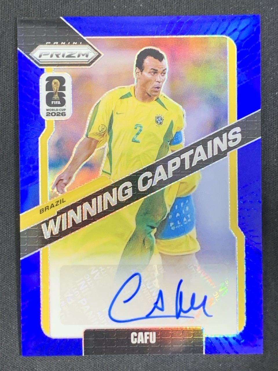 Cafu 2026 Panini Prizm FIFA World Cup Winning Captains Blue Auto /25 #WC-C