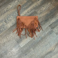 Sole Society New Leather Fringe Suede Envelope Clutch Anthropologie