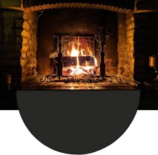 63″x37″ Extra Large Half Round Fireproof Fireplace Mat Hearth Rug Non-Slip - ...