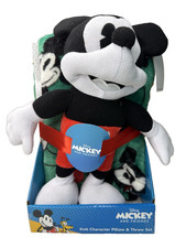 NEW Disney Mickey Mouse 40" x 50" Soft Throw Blanket Pillow Plush Figure