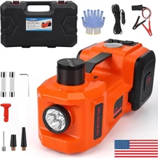 Electric Car Jack w/Tire Inflator Pump 5 Ton 12V Hydraulic Car Floor Jack Kit