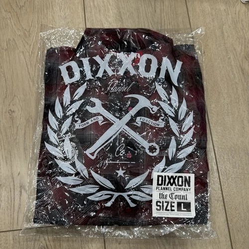 NEW Dixxon The Count Men's Long Sleeve Flannel Size Large Red Black Gray Pearl - product listing photo