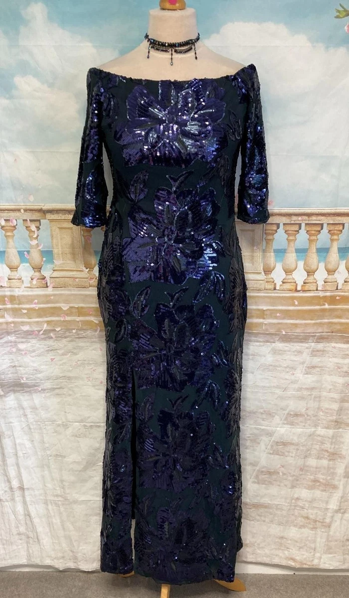 Quiz Navy Sequin Maxi Dress ZANA MAXI DRESS