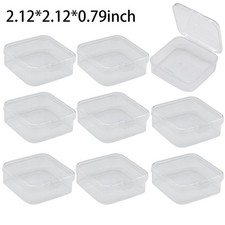 10x Small Plastic Storage Boxes Container Square Box Coins Screws Jewelry Craft