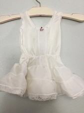 Vintage Baby Frilly Ruffle Dress Slip Sheer Lace Trim Sz 1 T
