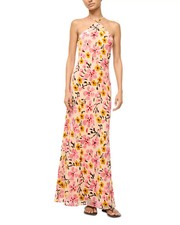 STAUD Cubism Floral Printed Halter Maxi Dress     Size:14   $495  NWT