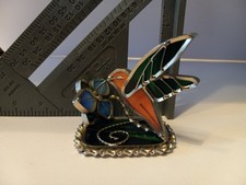 Handcrafted Leaded Stain Glass Hummingbird Figurine