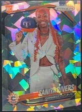 2025 Panini Prizm WNBA Saniya Rivers Cracked Ice Prizm Variation Rookie #150