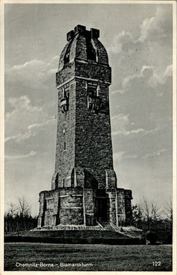 AK GRUSS AUS CHEMNITZ BORNA BISMARCKTURM 1933 SACHSEN