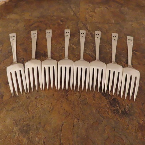 Oneida Coronation Set of 8 Salad Forks Community Silverplate Flatware Lot K - Picture 5 of 5