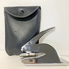 Embosser Master Pocket Seal & Pouch Book Ex Libris Stamp "RJJ Ruth J Jones" USED