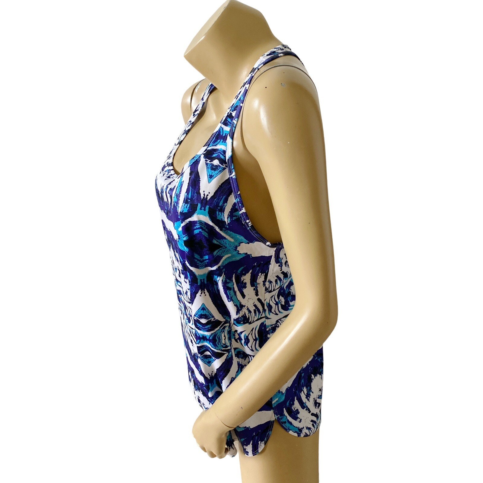 Express Exp Core Medium Blue Print Racerback Athl… - image 2