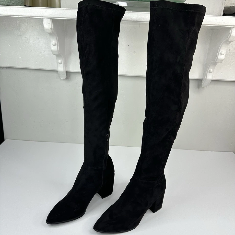 Steve Madden Mujer Negro Jacey Sobre la Rodilla Microfibra Calcetín Botas EE. UU. 11 Foto 3 de 4