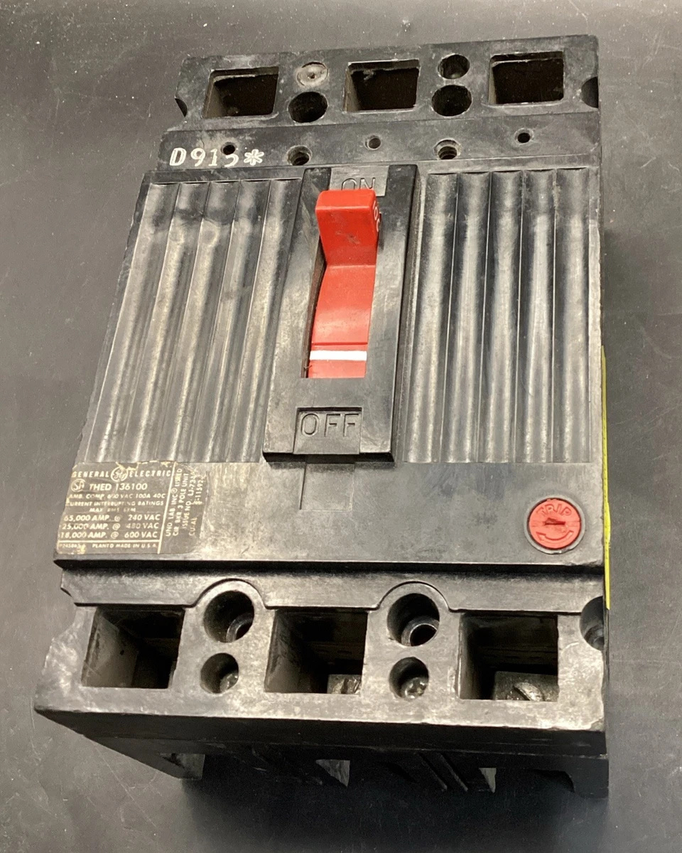 Disjoncteur GE HI-BREAK 100A 3 Pôles 600VAC - Occasion Fonctionnel électrique Industriel