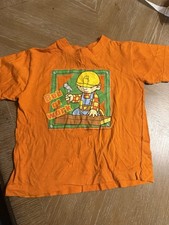 Vintage Y2K Bob The Builder Graphic Tshirt Kids SZ 7 Made in USA 2002