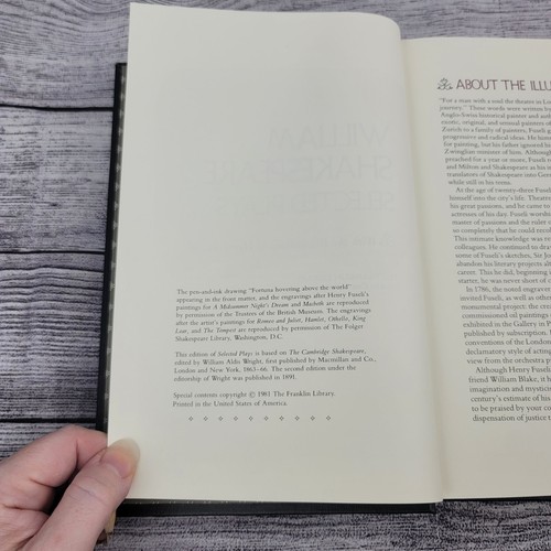 William Shakespeare Selected Plays FRANKLIN LIBRARY 1981 Leather - Bild 4 von 5