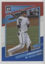 2021 Panini Donruss Optic Red White & Blue Prizm /199 Starling Marte #163 ms9