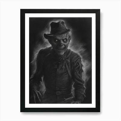 Creepy Freaky Frighteners Sketch Ar gerahmtes Wandbild Poster Leinwanddruck Bild