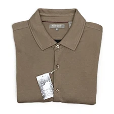 Daniel Cremieux Signature Collection Men's XXL Long Sleeve Polo Shirt Brown NEW