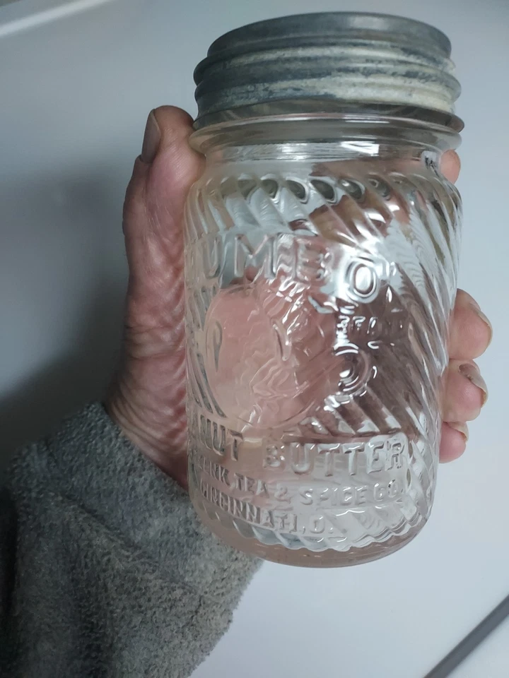 Tarro de mantequilla de maní Jumbo de 1930 The Frank Tea And Spice Company Cincinnati OH Foto 3 de 4