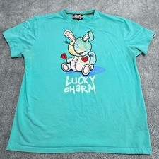 BKYS Lucky Charm Graphic Tee Youth 2XL Turquoise Teal Bad Bunny See Measurements