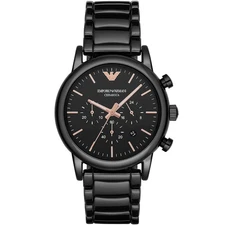 Emporio Armani AR1509 Men's Chronograph Stainless Steel Ceramic Watch 43mm