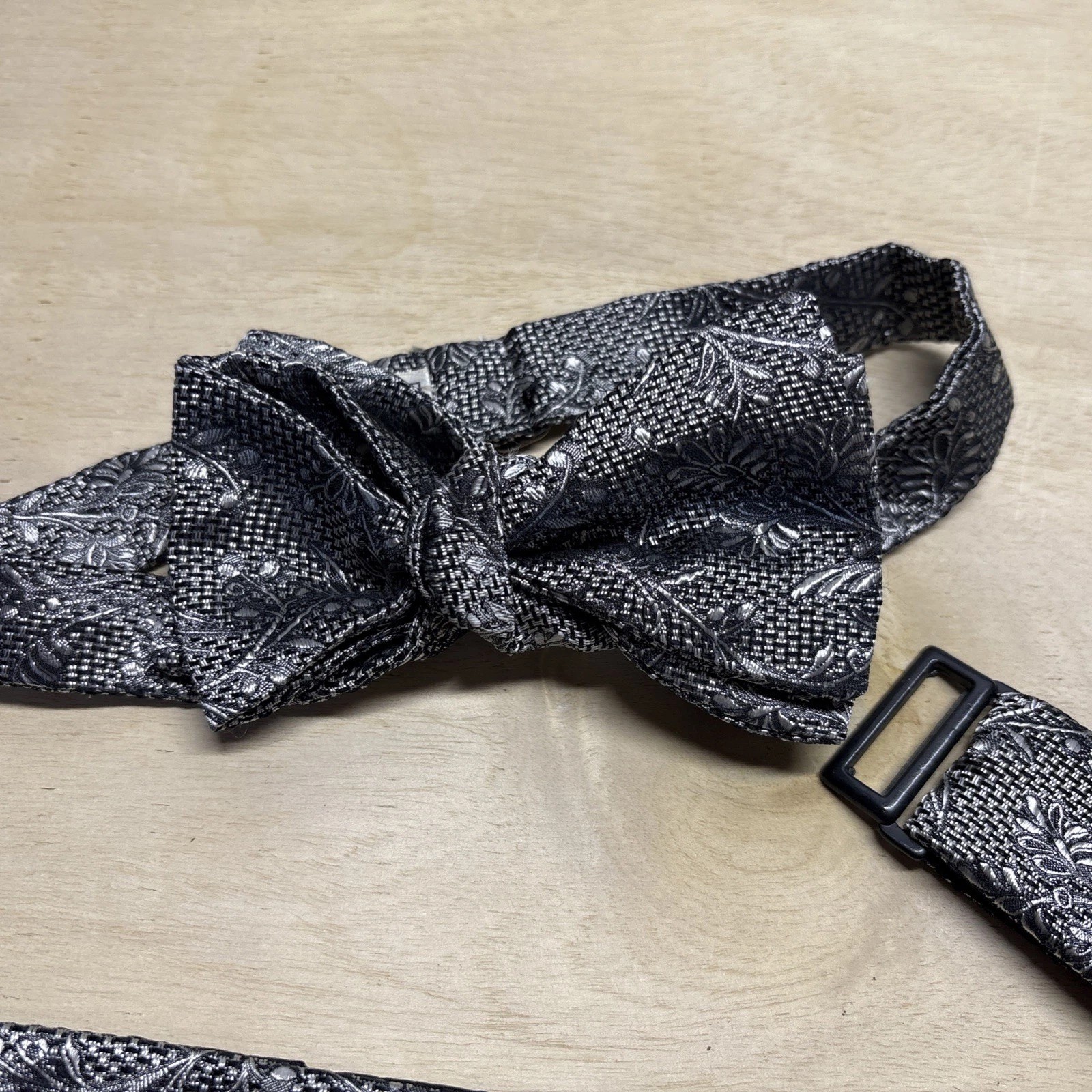 Robert Talbott Protocol Formal Silk Silver Black … - image 3