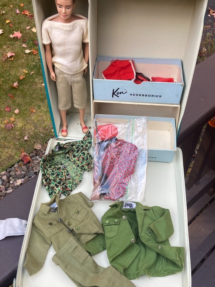 Vintage Ken Doll Barbie Lot Case Outfits Accessories 1960s Hunting