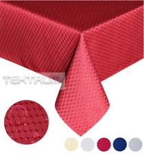 Tektrum 70"X70" Square Waffle Tablecloth-Waterproof/Stain Resistant - Red