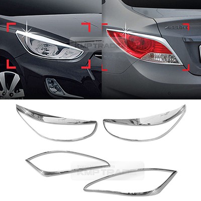 Chrome Rear Tail Light Lamp Garnish Molding For HYUNDAI 2011-2017 Accent Verna