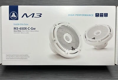 JL Audio M3-650X-C-Gw 6.5" 2-Way Marine Coaxial Speakers - White Classic Grilles