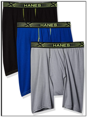 Hanes Sport X-Temp 4-Pack Mesh Wicking Gray Blue Black Long Leg