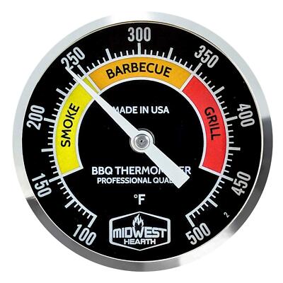 BBQ Smoker Thermometer for Barbecue Grill, Pit, Barrel 3'' Dial