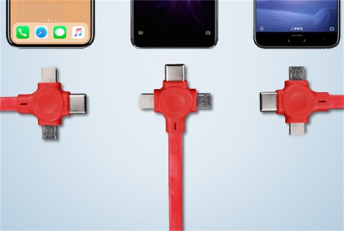 Aluminium-Ladekabel Aufrollbares 3-in-1-Ladekabel Rolle Micro USB Line