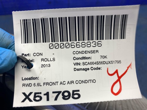 2009-2014 ROLLS ROYCE GHOST RWD 6.6L FRONT AC AIR CONDITIONING CONDENSER 9219843 - Picture 14 of 14