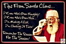 ADVICE FROM SANTA MADE IN USA METAL SIGN 8X12 MERRY CHRISTMAS DECOR LOG CABIN