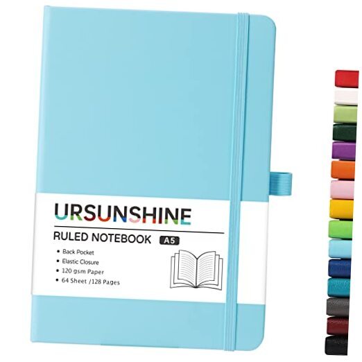 Classic Light Blue Hardcover Lined Notebook Journal for Writing-image