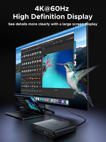 ORICO 10Gbps M.2 SSD Enclosure with 10-in-1 Laptop Docking station HDMI@4K60HZ - Bild 8 von 17