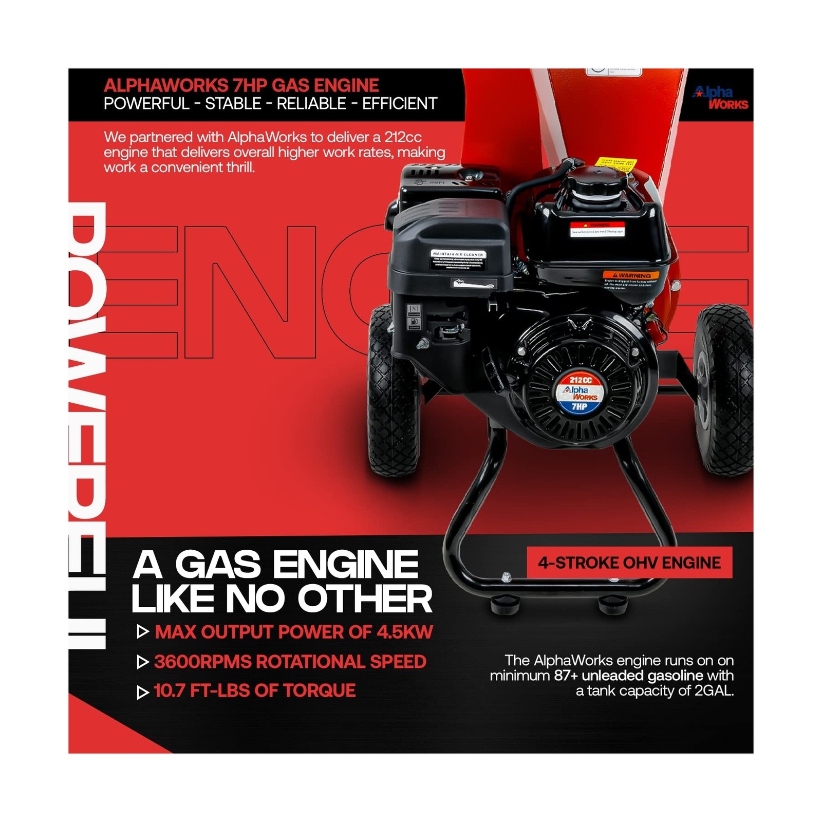 GreatCircleUSA Mini Wood Chipper Shredder Mulcher Ultra Duty 7 HP Gas