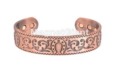 Horseshoe - Solid Copper High Power Magnetic Bangle Bracelet Cuff - BG69C