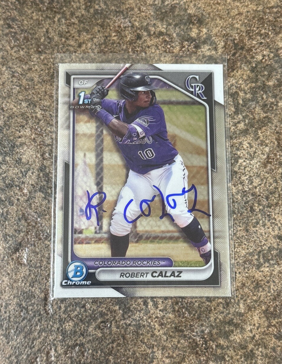 2024 1st Bowman Chrome Robert Calaz Signed Rookie RC Auto Rockies #131 GTP