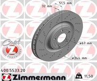 Zimmermann 2X Bremsscheibe Vorne Ø344 Mm FüR Mercedes-Benz CLS C218 X218