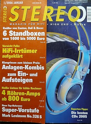 STEREO 1/06, LEVINSON No.326S, VERITY PARSIFAL OVATION,AKG K 601,701,DALI ICON 7
